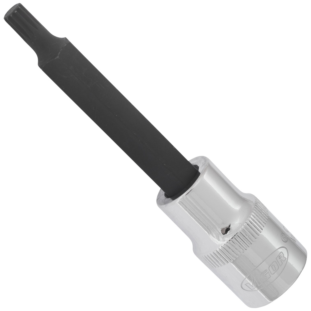 VIGOR Schraubendrehereinsatz, V2068, 1/2 (12,5 mm) Vierkant hohl, Innen Vielzahn Profil XZN, SW M6