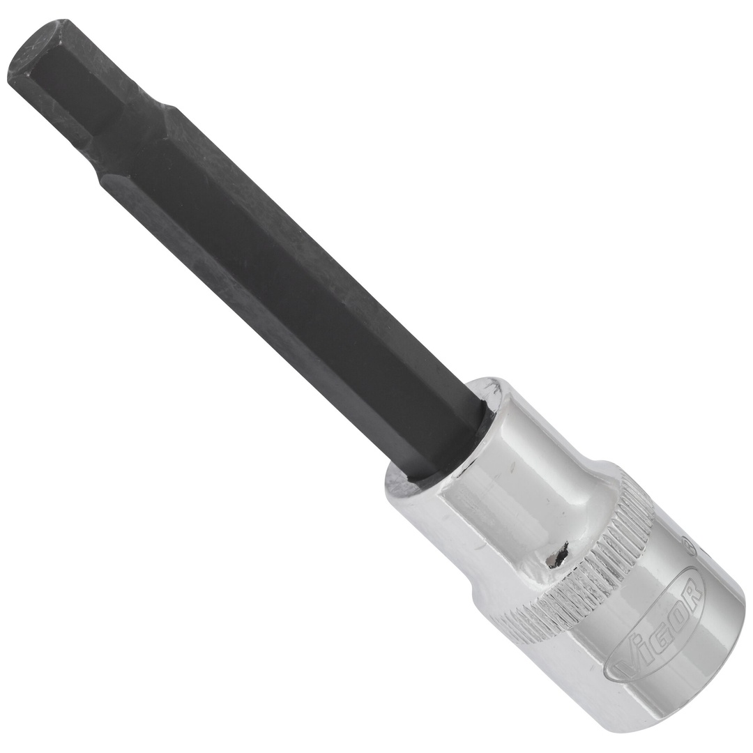 VIGOR Schraubendrehereinsatz, V2075, 1/2 (12,5 mm) Vierkant hohl, Innen Sechskant Profil, SW 8 mm
