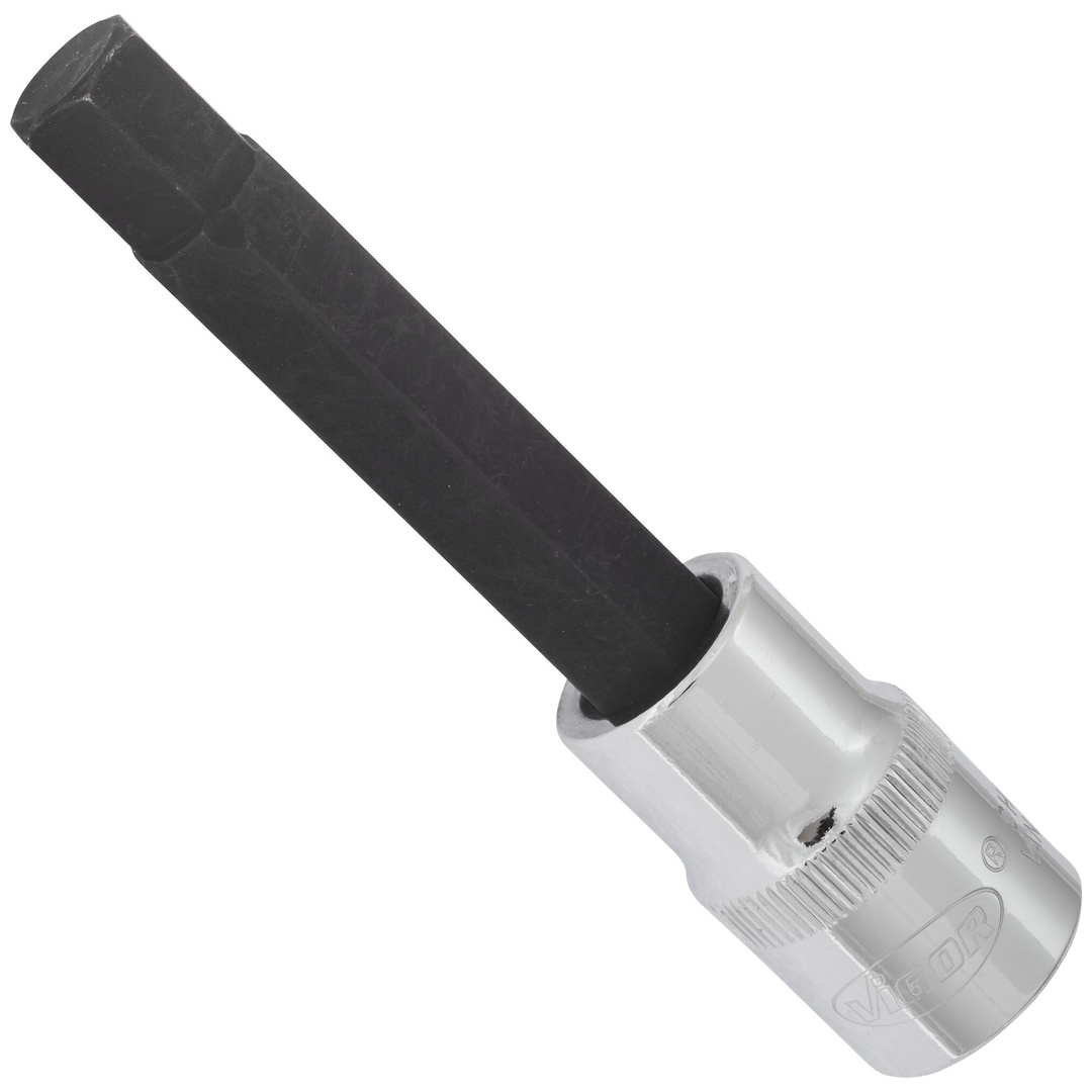 VIGOR Schraubendrehereinsatz, V2077, 1/2 (12,5 mm) Vierkant hohl, Innen Sechskant Profil, SW 11 mm