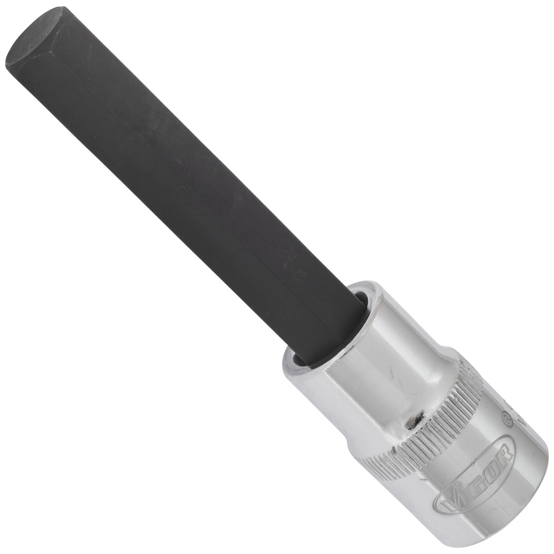 VIGOR Schraubendrehereinsatz, V2078, 1/2 (12,5 mm) Vierkant hohl, Innen Sechskant Profil, SW 12 mm