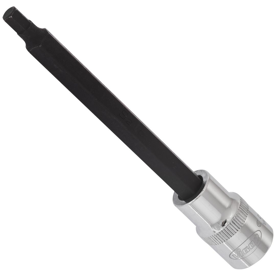 VIGOR Schraubendrehereinsatz, V2081, 1/2 (12,5 mm) Vierkant hohl, Innen Sechskant Profil, SW 6 mm