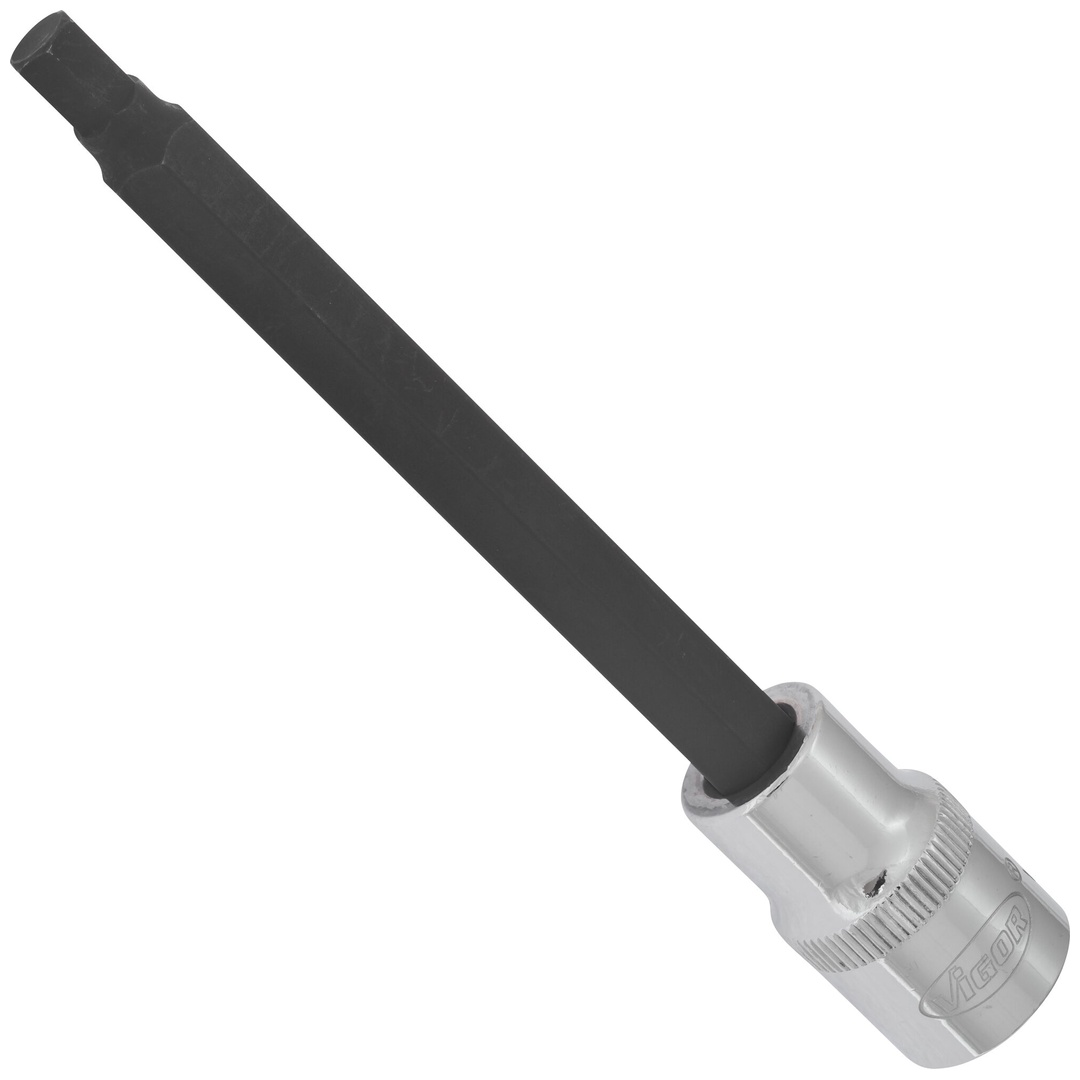 VIGOR Schraubendrehereinsatz, V2082, 1/2 (12,5 mm) Vierkant hohl, Innen Sechskant Profil, SW 7 mm
