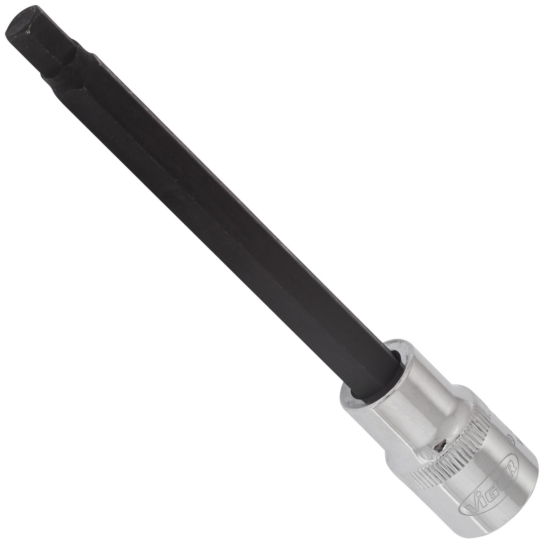 VIGOR Schraubendrehereinsatz, V2083, 1/2 (12,5 mm) Vierkant hohl, Innen Sechskant Profil, SW 8 mm