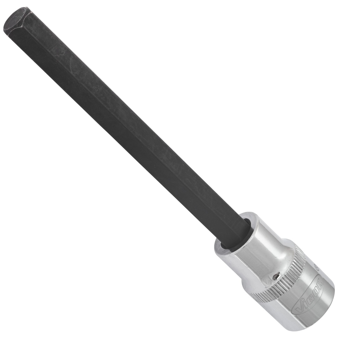 VIGOR Schraubendrehereinsatz, V2084, 1/2 (12,5 mm) Vierkant hohl, Innen Sechskant Profil, SW 10 mm