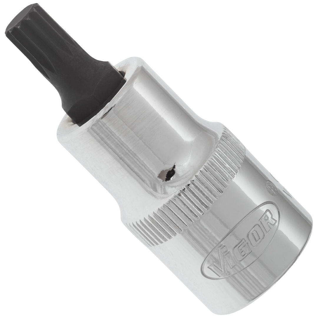 VIGOR Schraubendrehereinsatz, V2096, 1/2 (12,5 mm) Vierkant hohl, Innen Vielzahn Profil XZN, SW M8