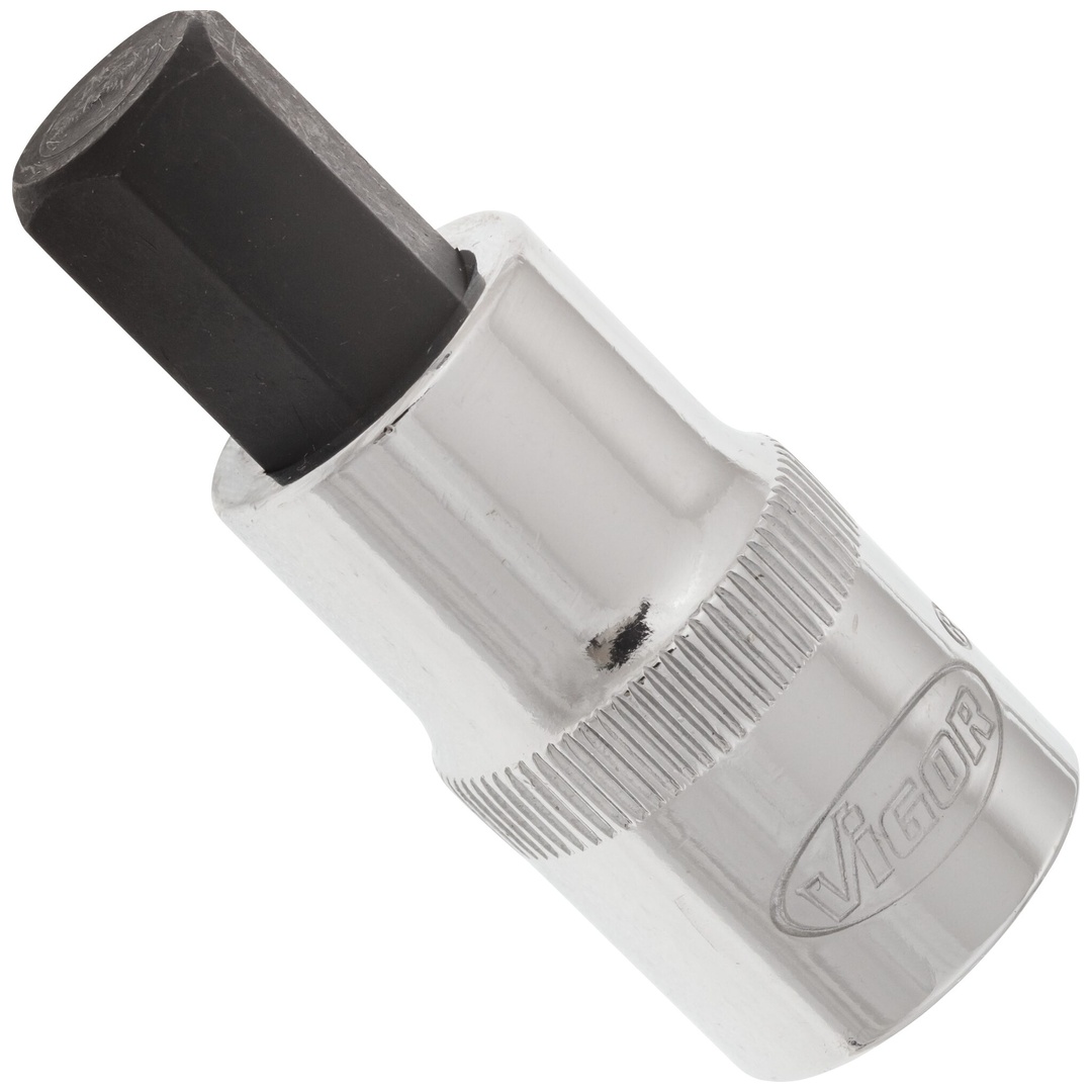 VIGOR Schraubendrehereinsatz, V2106, 1/2 (12,5 mm) Vierkant hohl, Innen Sechskant Profil, SW 12 mm