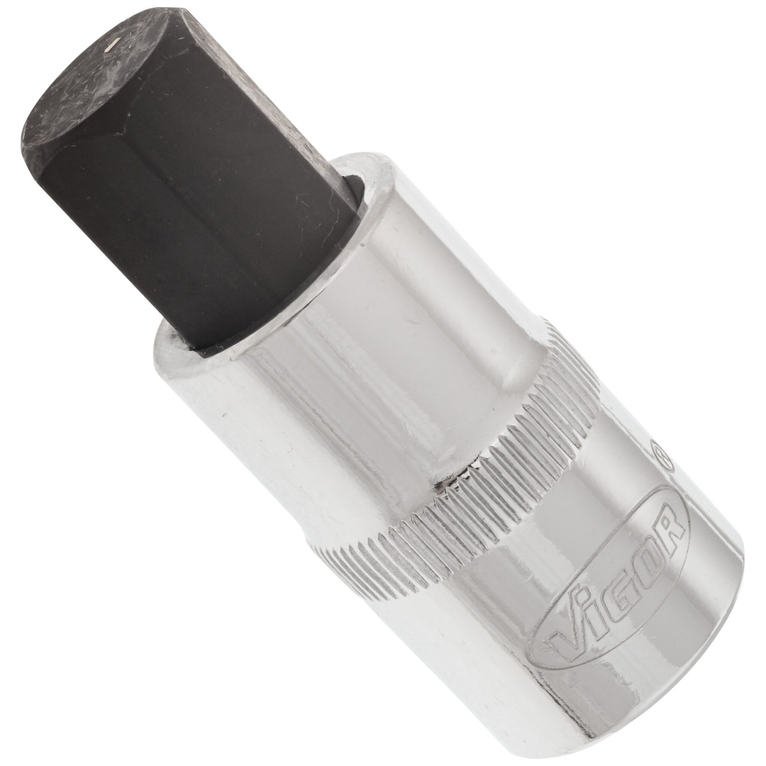 VIGOR Schraubendrehereinsatz, V2107, 1/2 (12,5 mm) Vierkant hohl, Innen Sechskant Profil, SW 14 mm