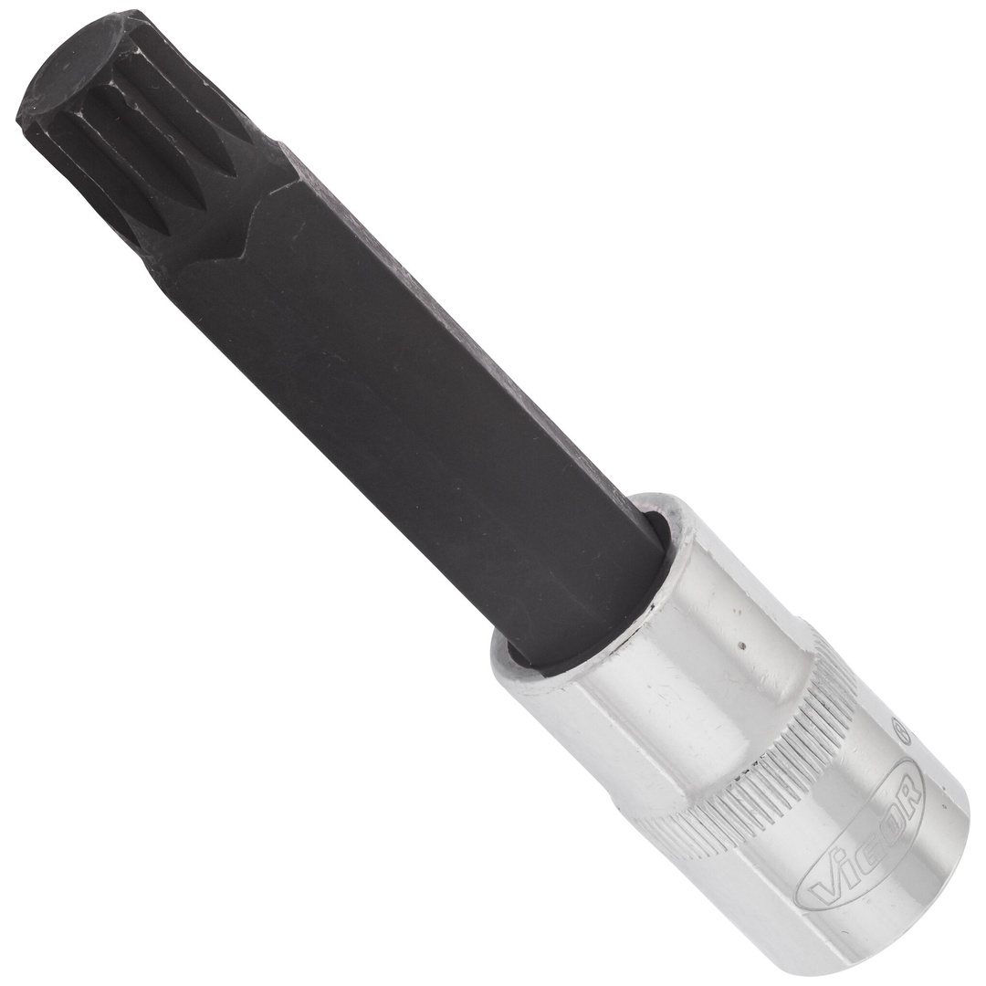 VIGOR Schraubendrehereinsatz, V2121, 1/2 (12,5 mm) Vierkant hohl, Innen Vielzahn Profil XZN, SW M14