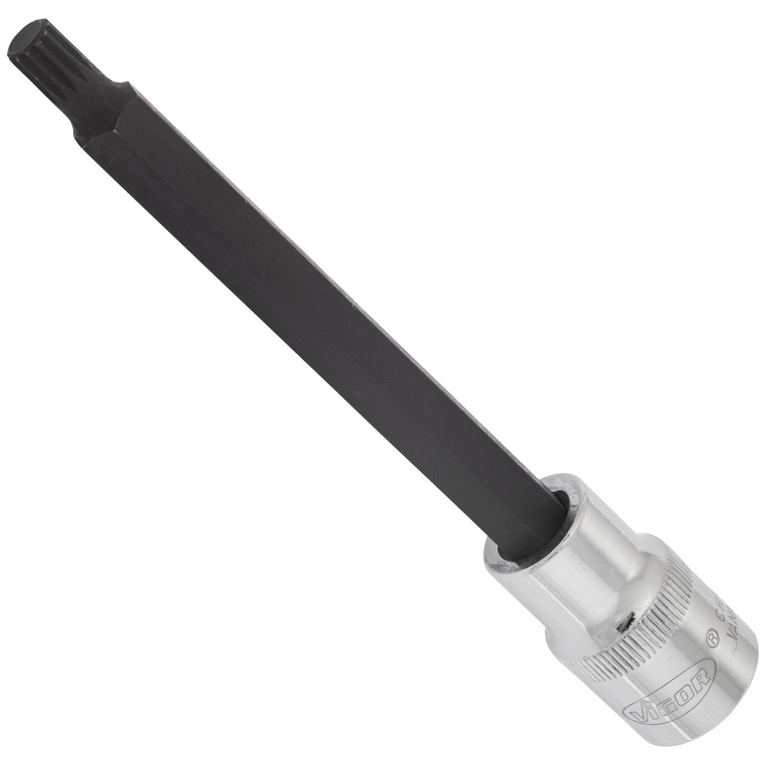 VIGOR Schraubendrehereinsatz, V2123, 1/2 (12,5 mm) Vierkant hohl, Innen Vielzahn Profil XZN, SW M8
