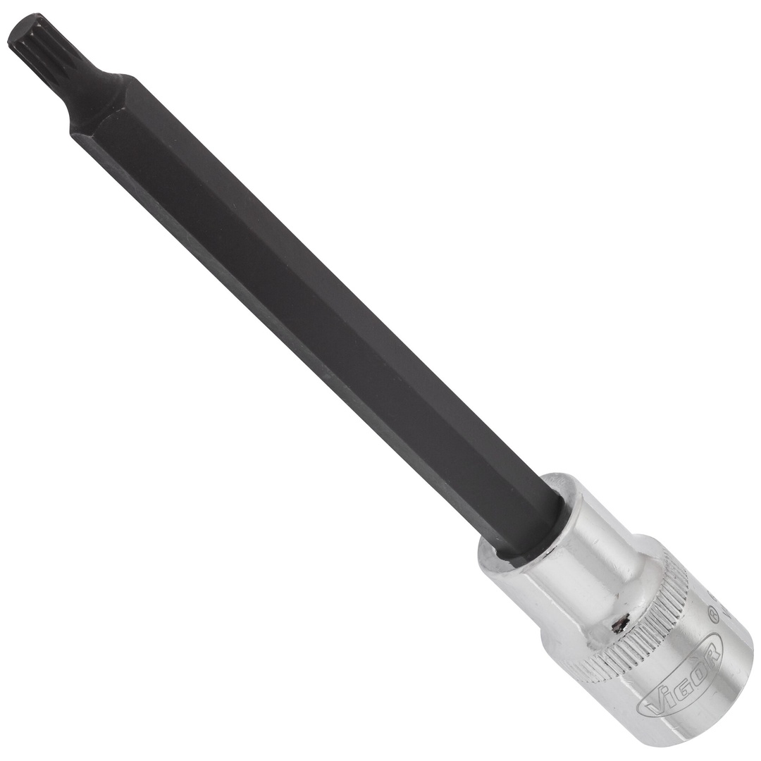 VIGOR Schraubendrehereinsatz, V2124, 1/2 (12,5 mm) Vierkant hohl, Innen Vielzahn Profil XZN, SW M6