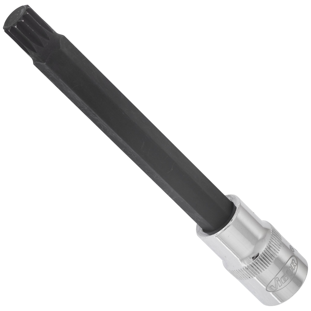 VIGOR Schraubendrehereinsatz, V2129, 1/2 (12,5 mm) Vierkant hohl, Innen Vielzahn Profil XZN, SW M12