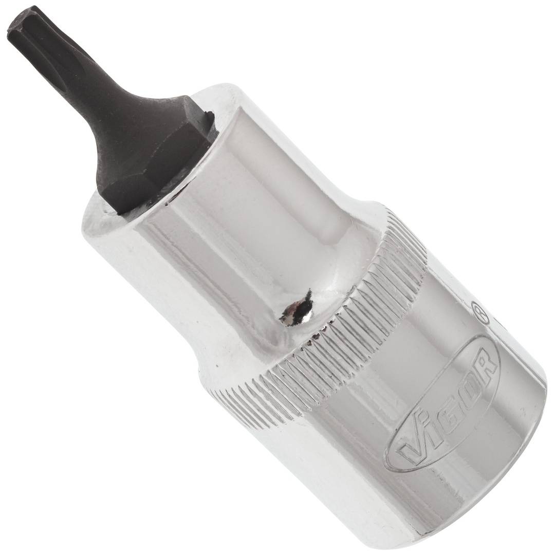 VIGOR Schraubendrehereinsatz, V2151, 1/2 (12,5 mm) Vierkant hohl, Innen TX Profil, SW T20