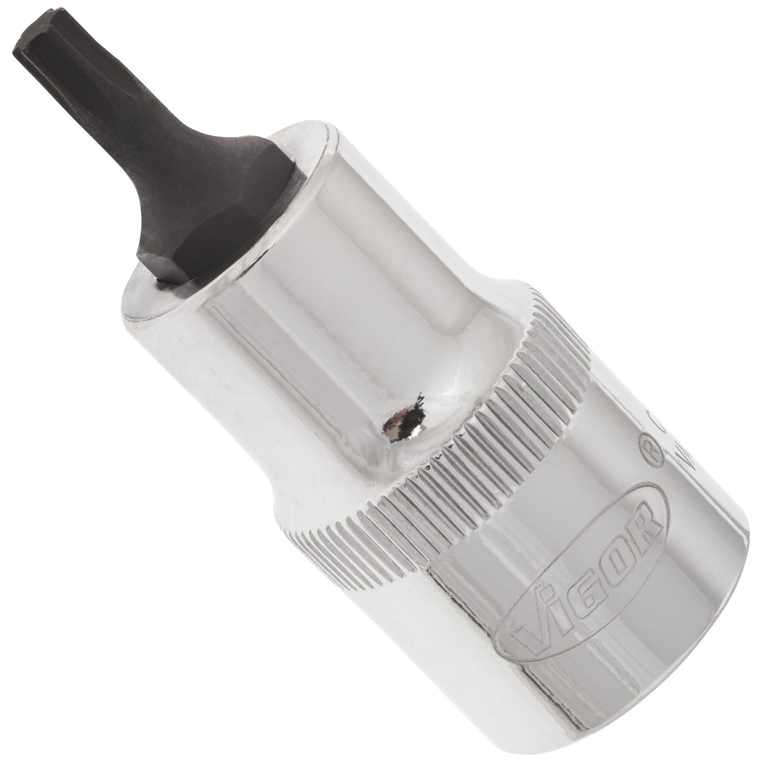VIGOR Schraubendrehereinsatz, V2152, 1/2 (12,5 mm) Vierkant hohl, Innen TX Profil, SW T25
