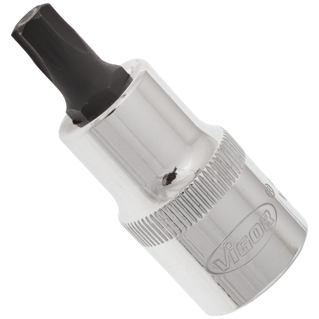 VIGOR Schraubendrehereinsatz, V2156, 1/2 (12,5 mm) Vierkant hohl, Innen TX Profil, SW T45
