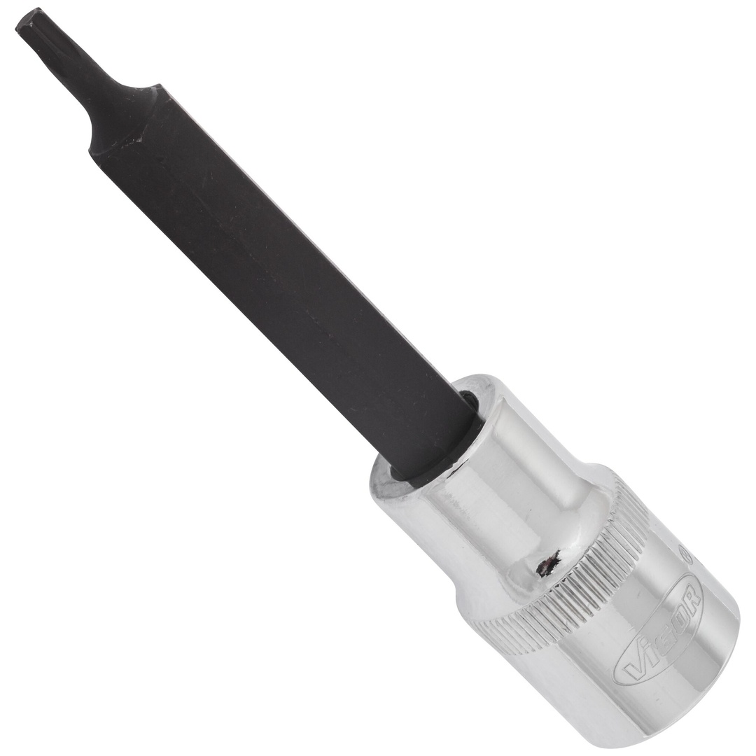 VIGOR Schraubendrehereinsatz, V2161, 1/2 (12,5 mm) Vierkant hohl, Innen TX Profil, SW T20