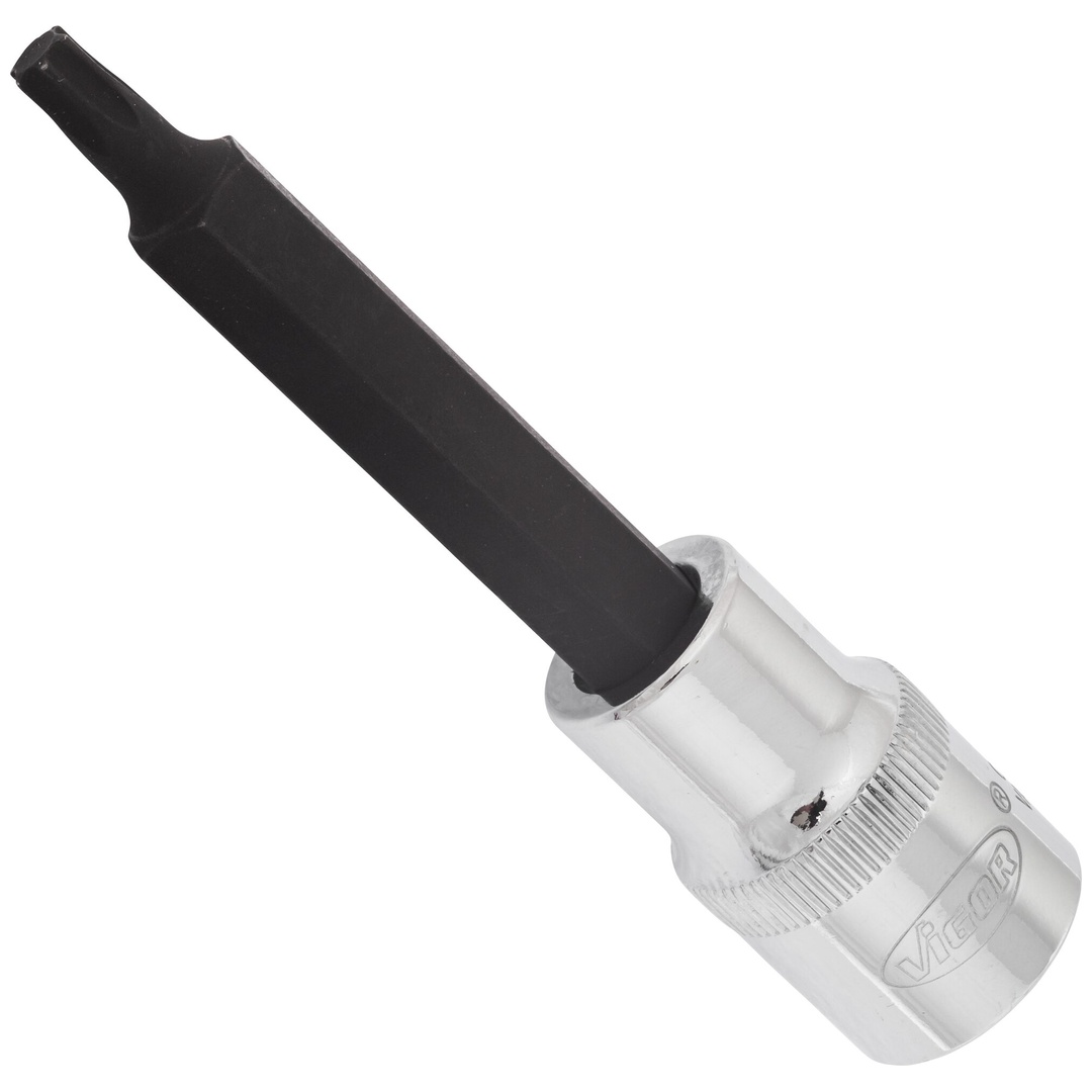 VIGOR Schraubendrehereinsatz, V2165, 1/2 (12,5 mm) Vierkant hohl, Innen TX Profil, SW T30
