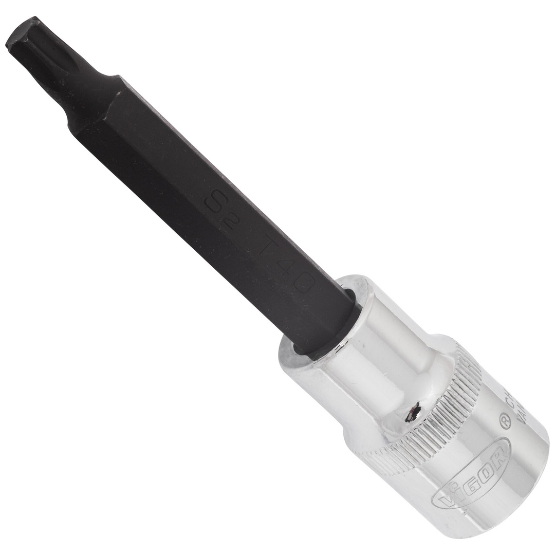VIGOR Schraubendrehereinsatz, V2167, 1/2 (12,5 mm) Vierkant hohl, Innen TX Profil, SW T40