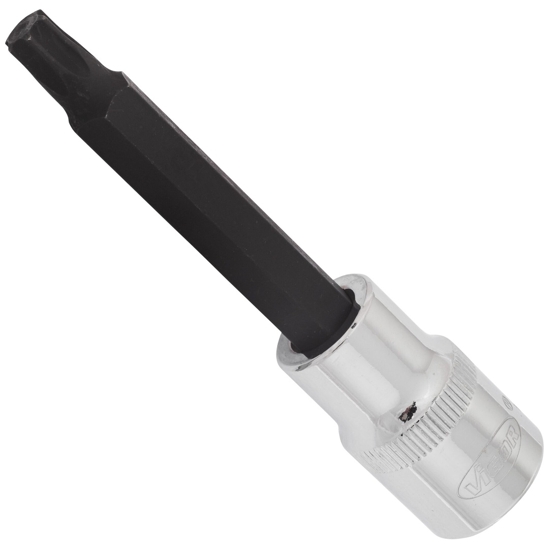 VIGOR Schraubendrehereinsatz, V2168, 1/2 (12,5 mm) Vierkant hohl, Innen TX Profil, SW T45
