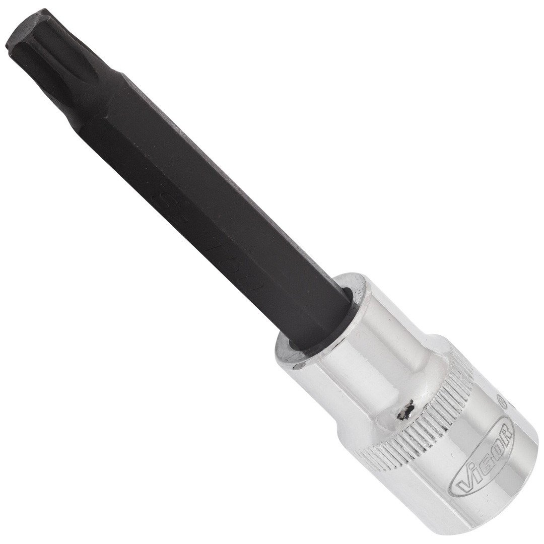 VIGOR Schraubendrehereinsatz, V2169, 1/2 (12,5 mm) Vierkant hohl, Innen TX Profil, SW T50