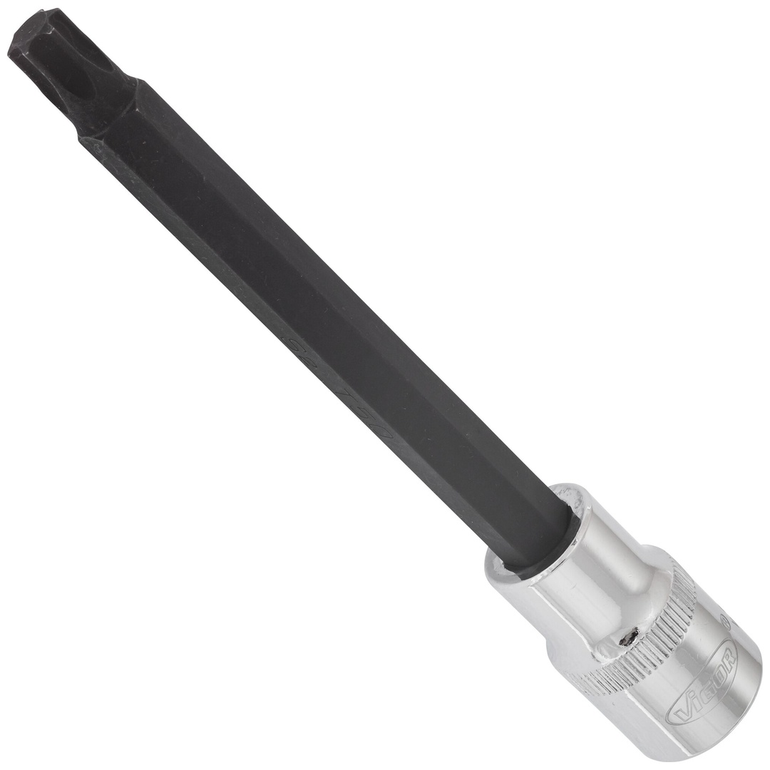 VIGOR Schraubendrehereinsatz, V2175, 1/2 (12,5 mm) Vierkant hohl, Innen TX Profil, SW T50