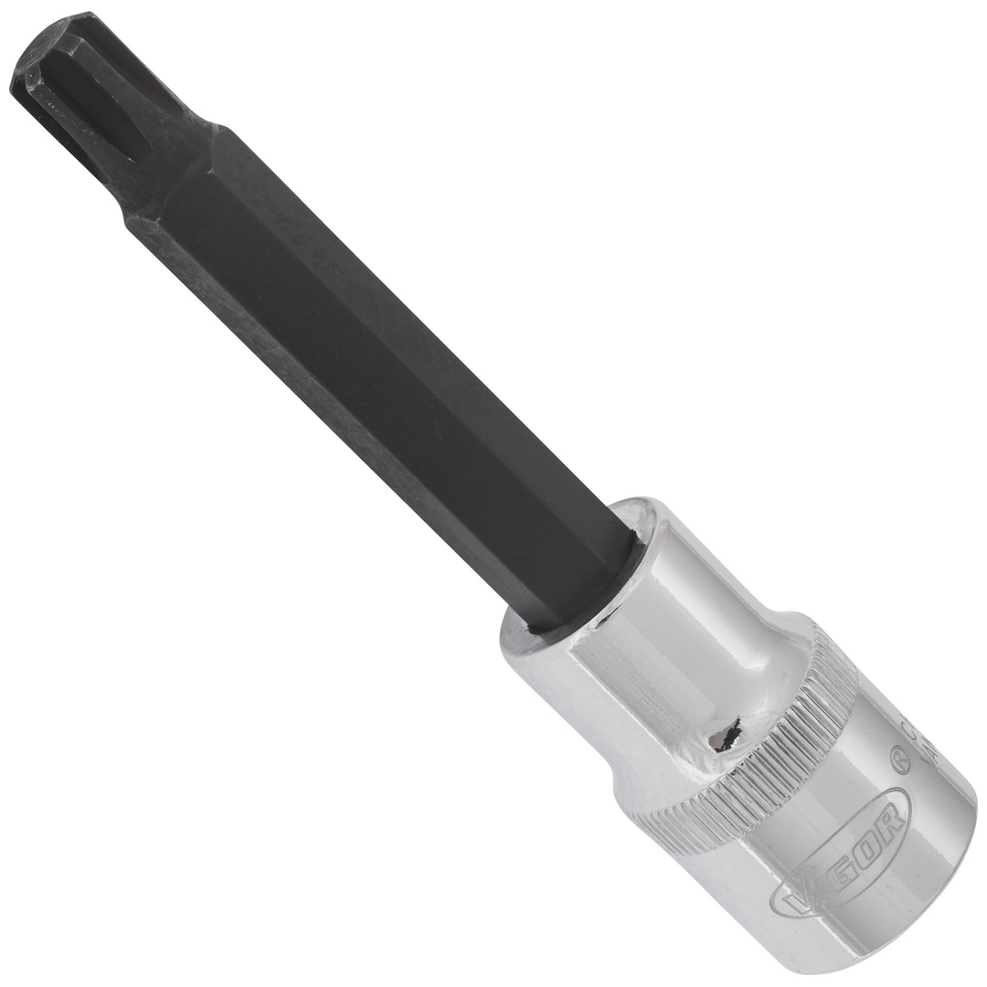 VIGOR Schraubendrehereinsatz, V2215, 1/2 (12,5 mm) Vierkant hohl, Innen Keilprofil Ribe-CV, SW M9