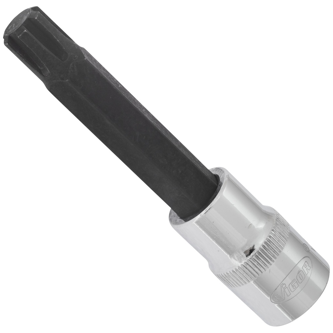 VIGOR Schraubendrehereinsatz, V2217, 1/2 (12,5 mm) Vierkant hohl, Innen Keilprofil Ribe-CV, SW M12