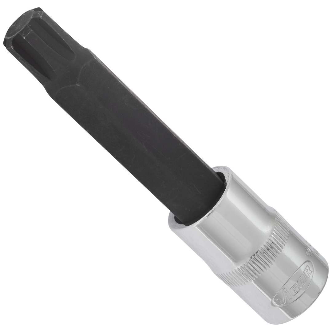 VIGOR Schraubendrehereinsatz, V2218, 1/2 (12,5 mm) Vierkant hohl, Innen Keilprofil Ribe-CV, SW M13