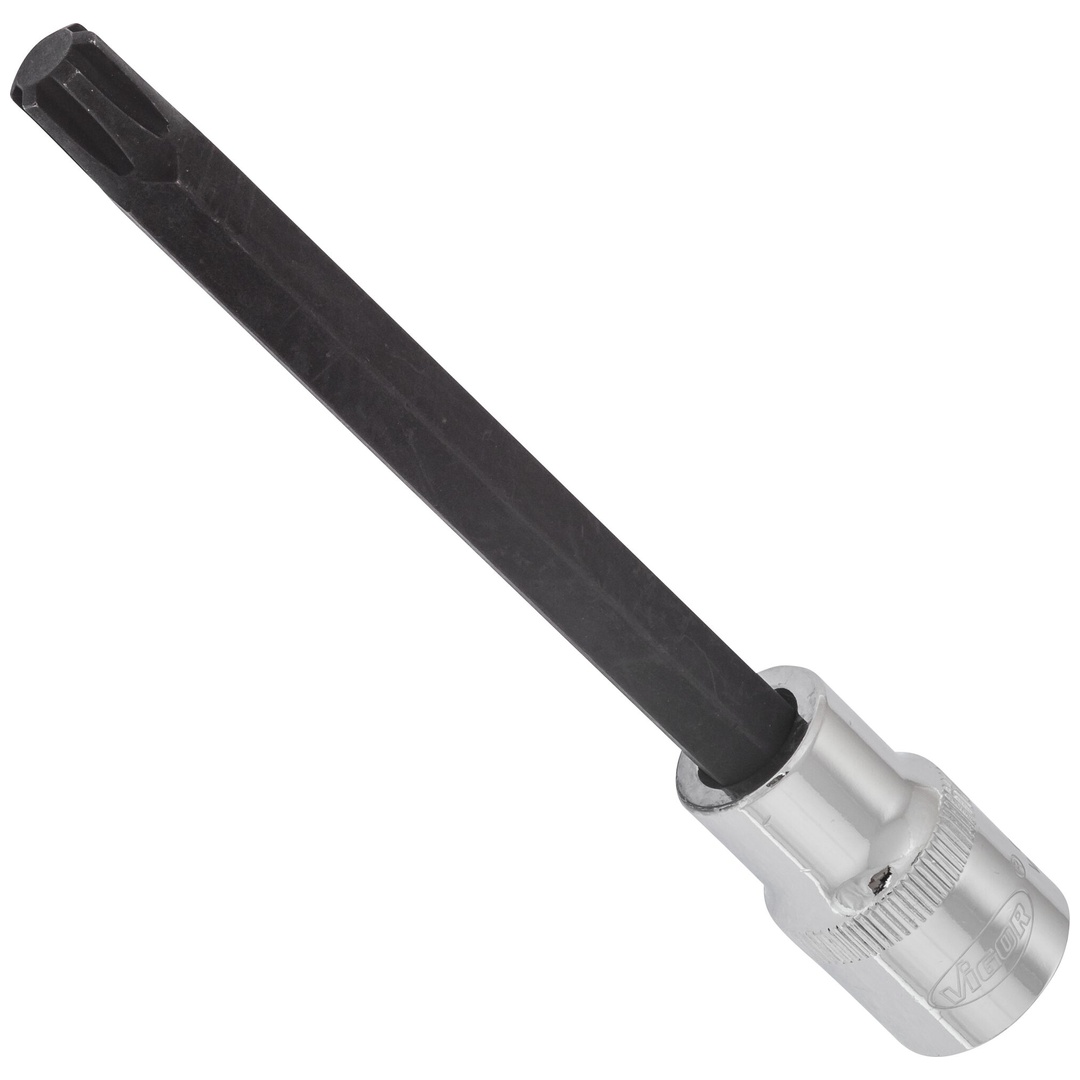VIGOR Schraubendrehereinsatz, V2222, 1/2 (12,5 mm) Vierkant hohl, Innen Keilprofil Ribe-CV, SW M10