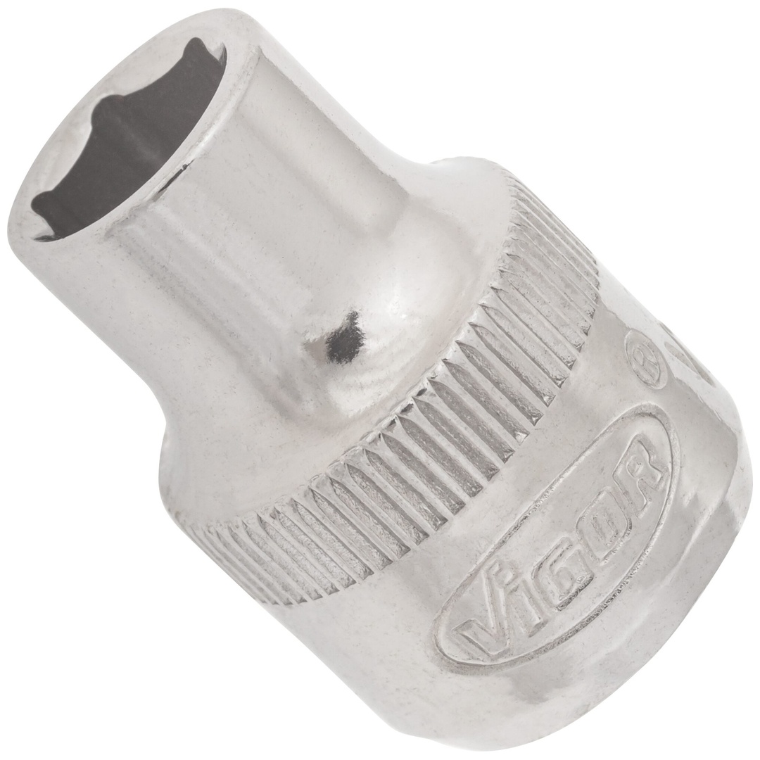 VIGOR Steckschlüsseleinsatz, V2276N, 3/8 (10 mm) Vierkant hohl, Außen Sechskant Profil, SW 8 mm