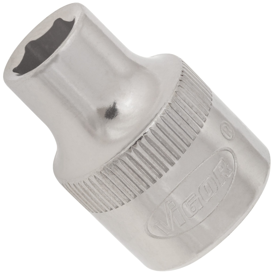 VIGOR Steckschlüsseleinsatz, V2277N, 3/8 (10 mm) Vierkant hohl, Außen Sechskant Profil, SW 7 mm