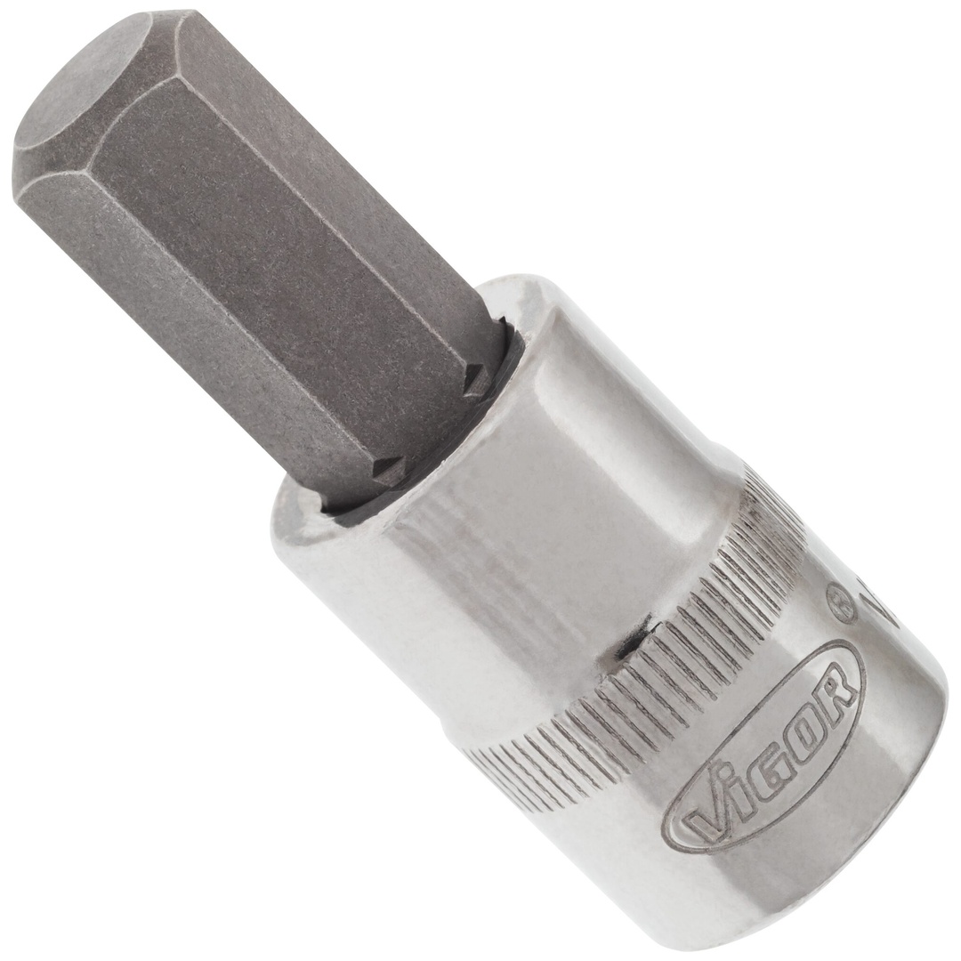 VIGOR Schraubendrehereinsatz, V2279N, 3/8 (10 mm) Vierkant hohl, Innen Sechskant Profil, SW 10 mm