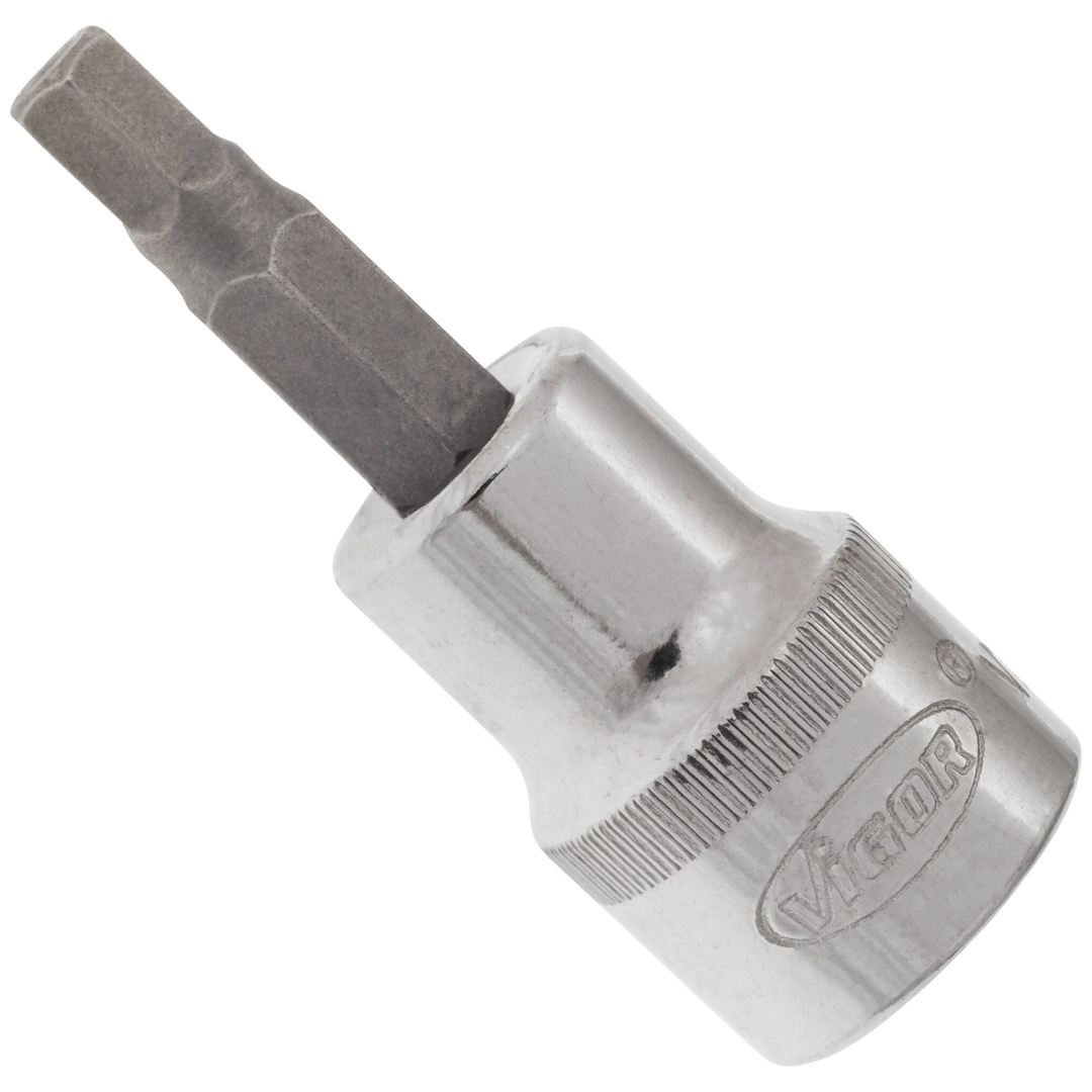 VIGOR Schraubendrehereinsatz, V2283N, 3/8 (10 mm) Vierkant hohl, Innen Sechskant Profil, SW 5 mm