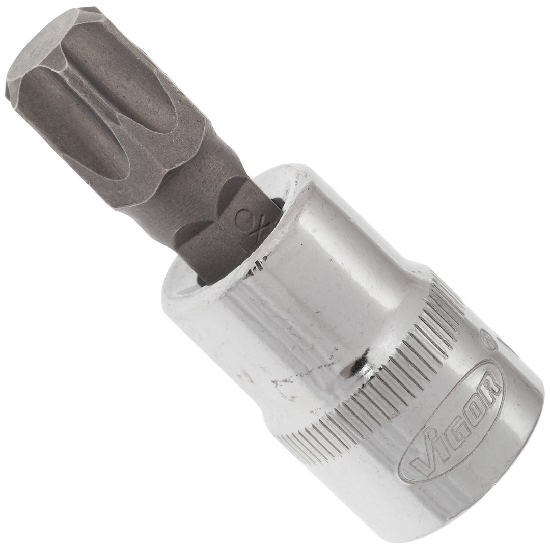 VIGOR Schraubendrehereinsatz, V2295N, 3/8 (10 mm) Vierkant hohl, Innen TX Profil, SW T55
