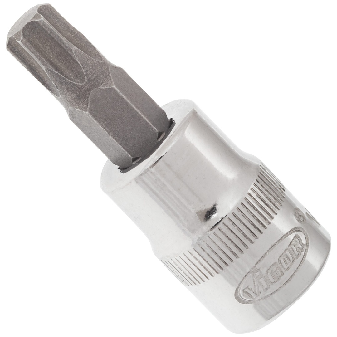 VIGOR Schraubendrehereinsatz, V2297N, 3/8 (10 mm) Vierkant hohl, Innen TX Profil, SW T45