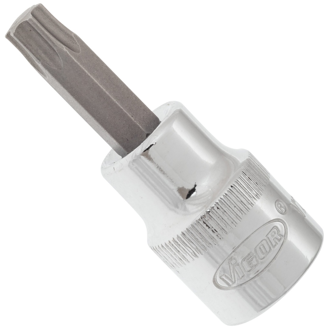 VIGOR Schraubendrehereinsatz, V2298N, 3/8 (10 mm) Vierkant hohl, Innen TX Profil, SW T40