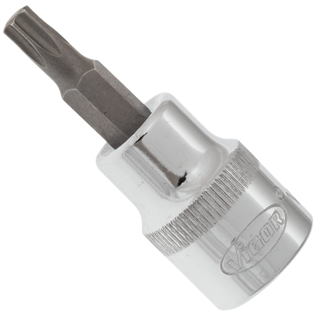 VIGOR Schraubendrehereinsatz, V2300N, 3/8 (10 mm) Vierkant hohl, Innen TX Profil, SW T27