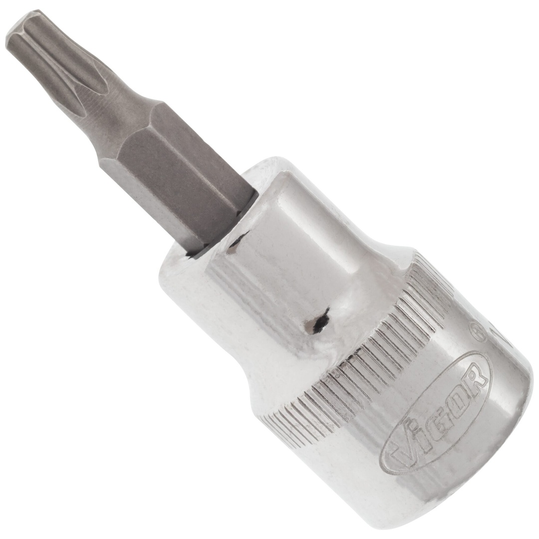 VIGOR Schraubendrehereinsatz, V2301N, 3/8 (10 mm) Vierkant hohl, Innen TX Profil, SW T25