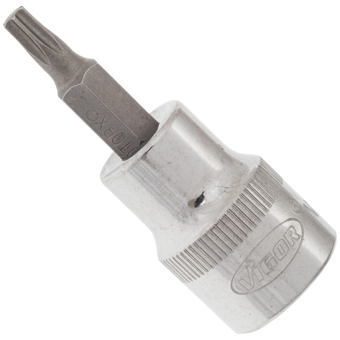 VIGOR Schraubendrehereinsatz, V2302N, 3/8 (10 mm) Vierkant hohl, Innen TX Profil, SW T20