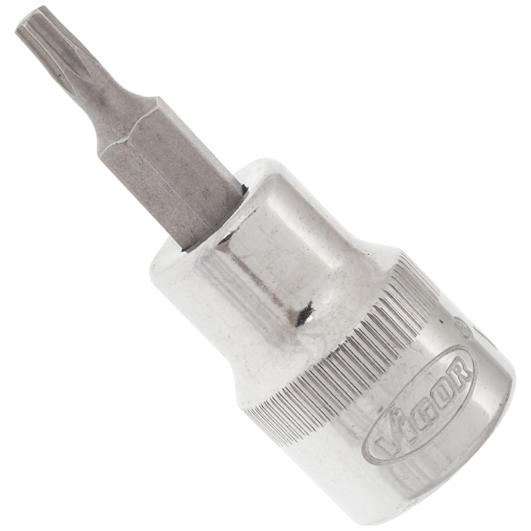 VIGOR Schraubendrehereinsatz, V2303N, 3/8 (10 mm) Vierkant hohl, Innen TX Profil, SW T15