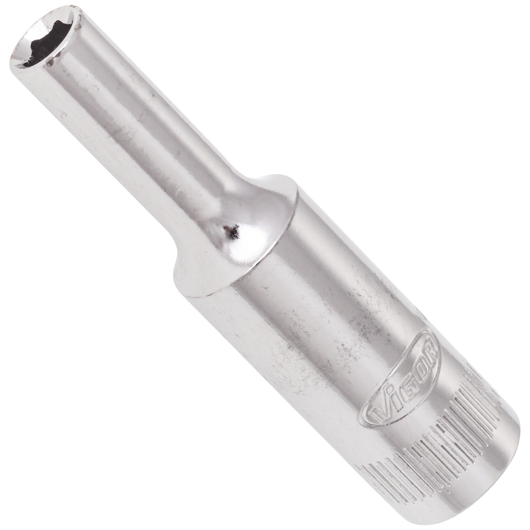 VIGOR Steckschlüsseleinsatz, lang, 1/4 (6,3 mm) Vierkant hohl, Außen Sechskant Profil, SW 4 mm
