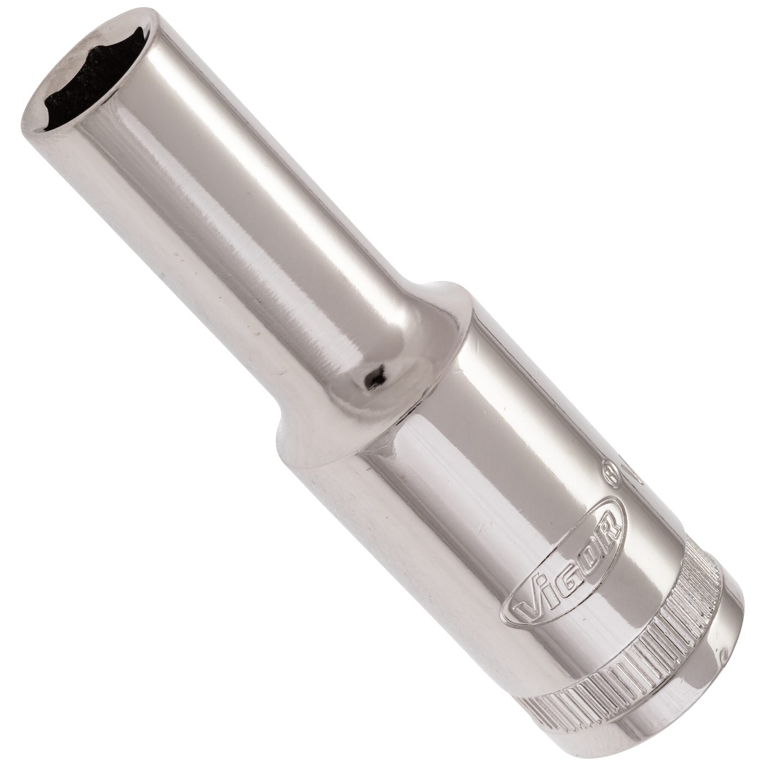 VIGOR Steckschlüsseleinsatz, lang, 1/2 (12,5 mm) Vierkant hohl, Außen Sechskant Profil, SW 10 mm