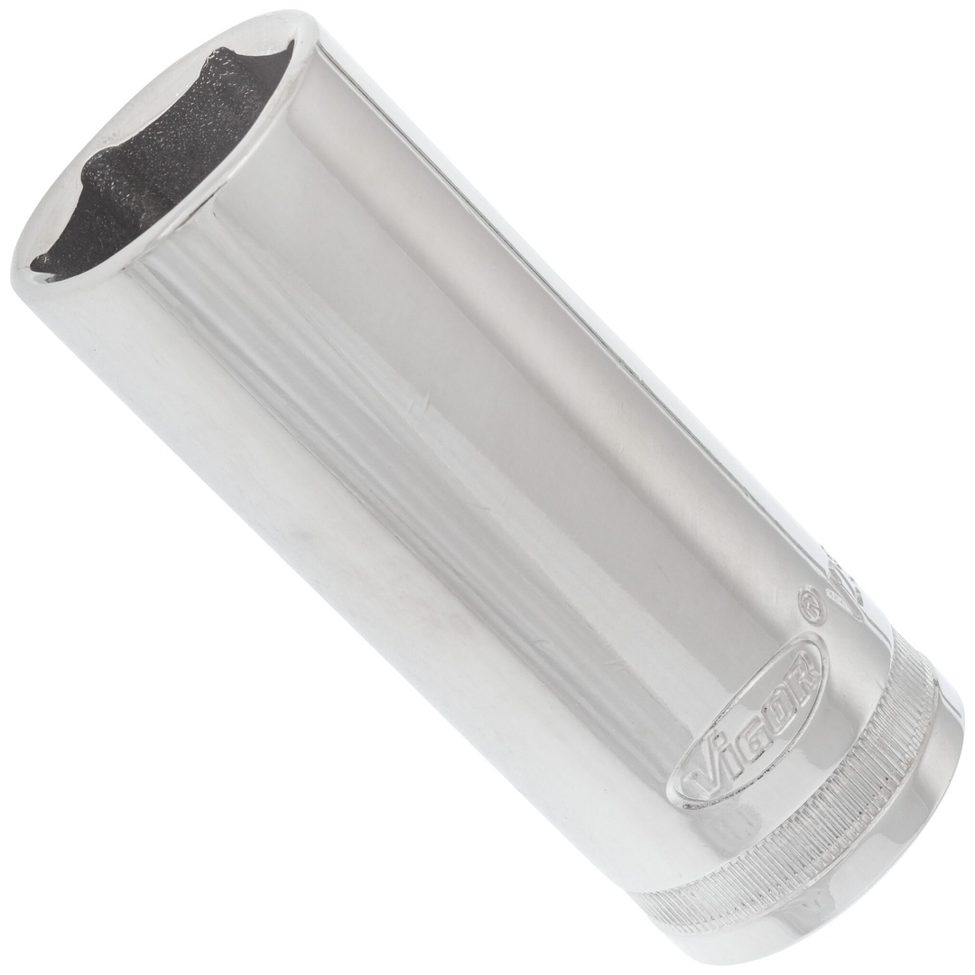 VIGOR Steckschlüsseleinsatz, lang, 1/2 (12,5 mm) Vierkant hohl, Außen Sechskant Profil, SW 22 mm