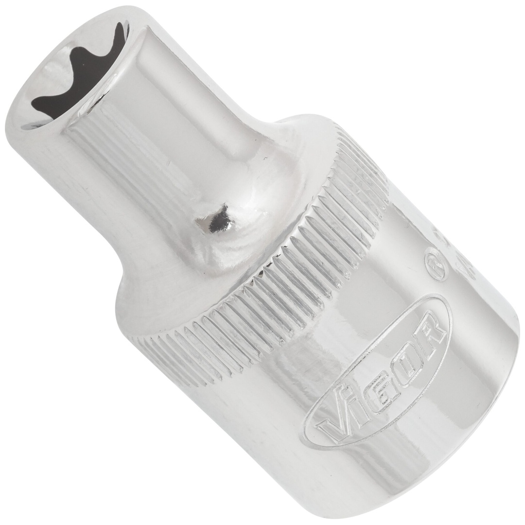VIGOR T-Profil Steckschlüsseleinsatz, Vierkant hohl 12,5 mm (1/2), Außen TX Profil, E11