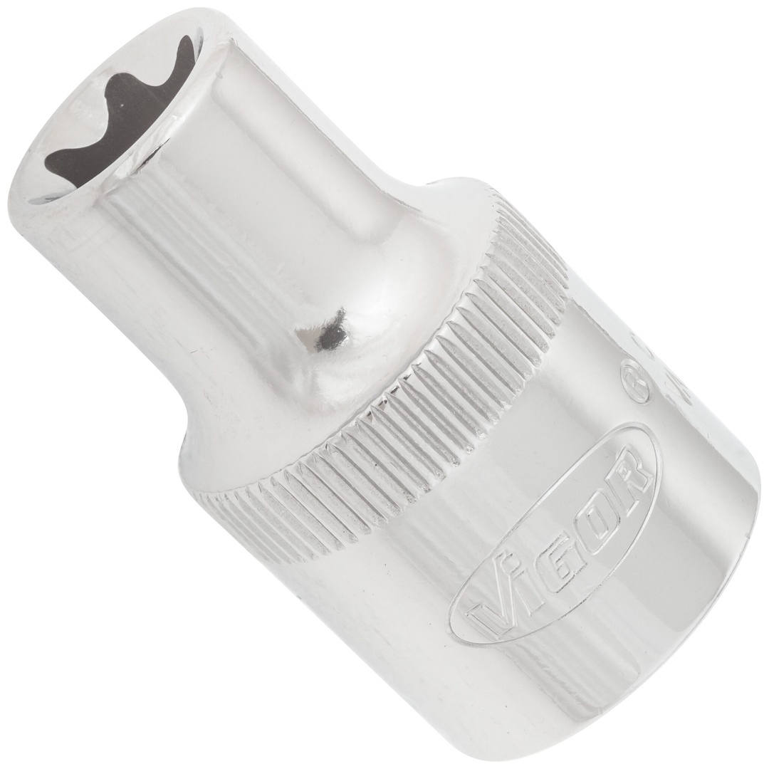 VIGOR T-Profil Steckschlüsseleinsatz, Vierkant hohl 12,5 mm (1/2), Außen TX Profil, E12