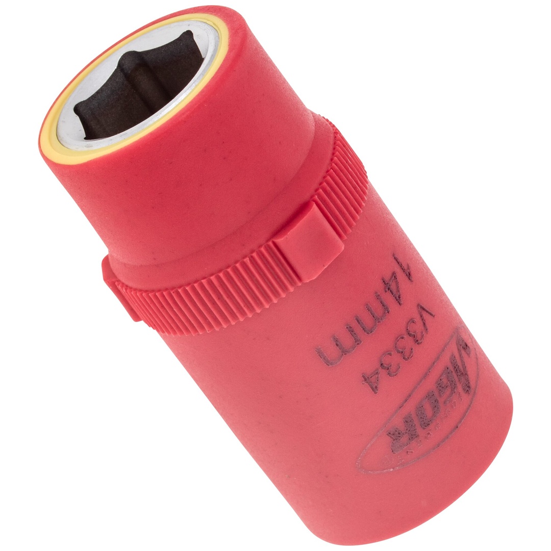 VIGOR VDE Steckschlüsseleinsatz, 1/2 (12,5 mm) Vierkant hohl, Außen Sechskant Profil, SW 14 mm