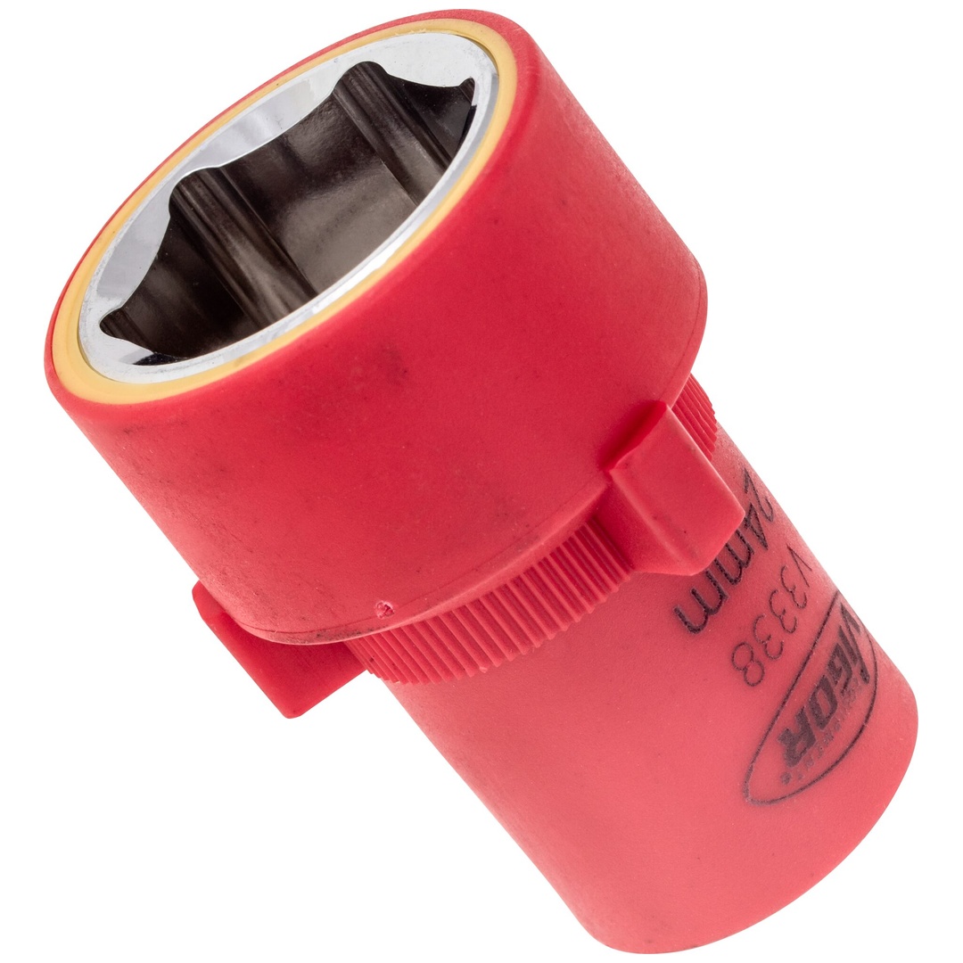 VIGOR VDE Steckschlüsseleinsatz, 1/2 (12,5 mm) Vierkant hohl, Außen Sechskant Profil, SW 24 mm