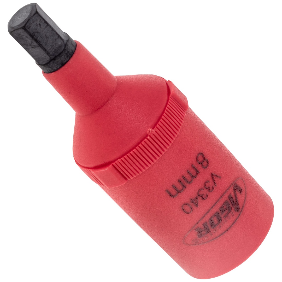 VIGOR VDE Schraubendrehereinsatz, 1/2 (12,5 mm) Vierkant hohl, Innen Sechskant Profil, SW 8 mm