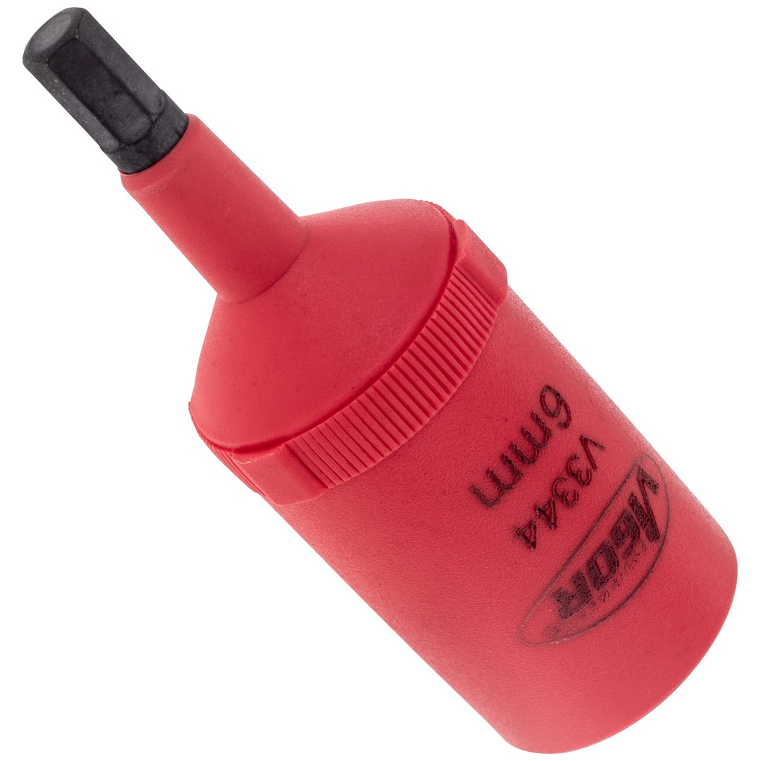 VIGOR VDE Schraubendrehereinsatz, 1/2 (12,5 mm) Vierkant hohl, Innen Sechskant Profil, SW 6 mm