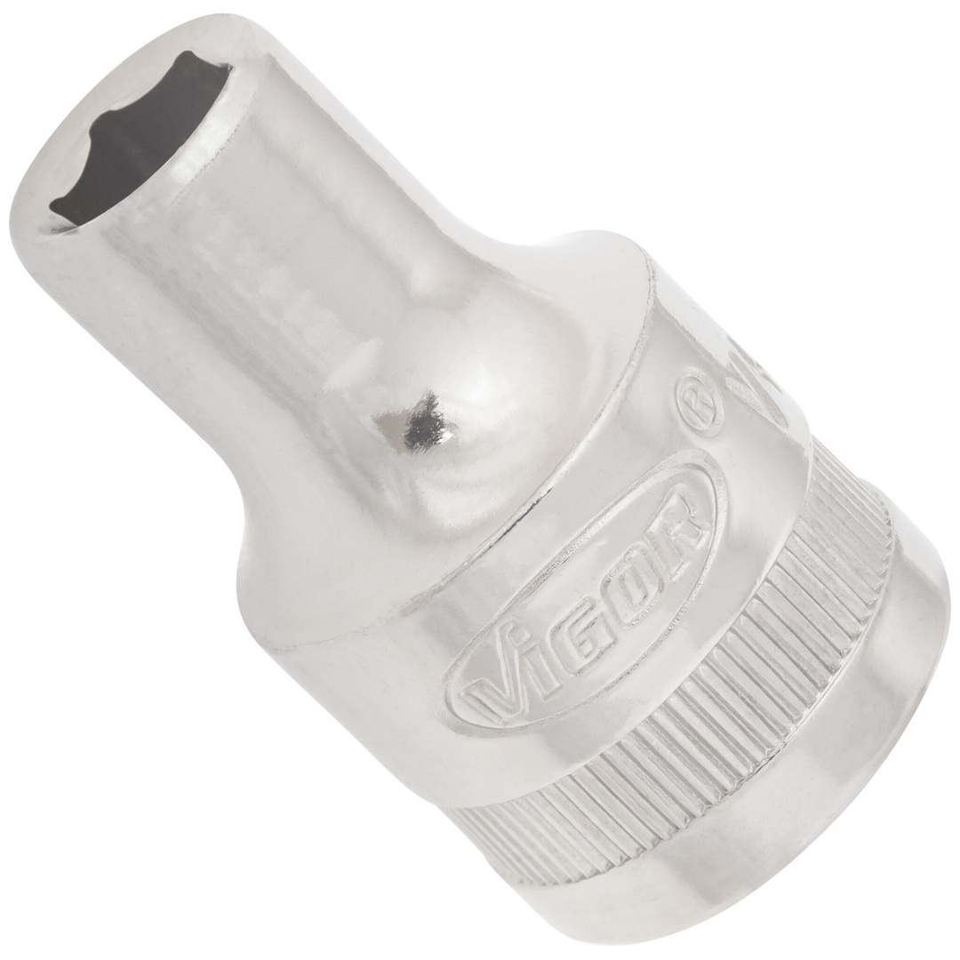 VIGOR Steckschlüsseleinsatz, 1/2 (12,5 mm) Vierkant hohl, Außen Sechskant Profil, SW 8 mm