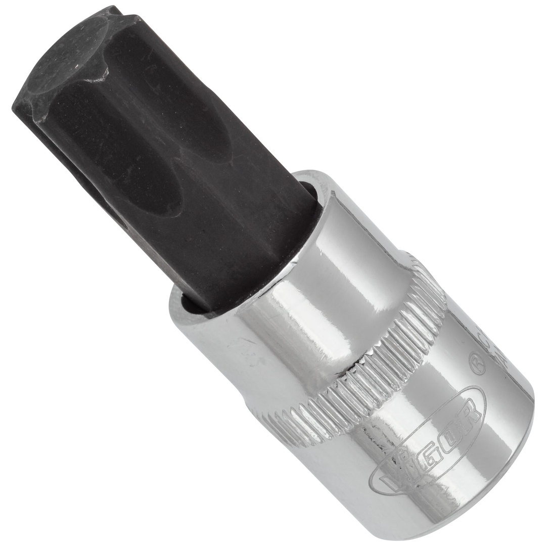 VIGOR Schraubendrehereinsatz, V6082, 3/8 (10 mm) Vierkant hohl, Innen TX Profil, SW T60